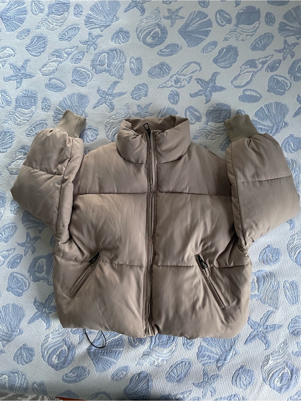 Taupe Puffer Jacket - Women